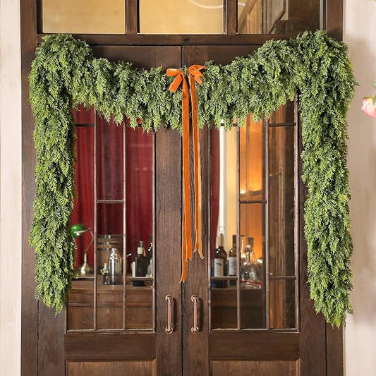 🎅⛄2025 Christmas Artificial Cypress Leaf Vine Wreath🎄(1.8m)
