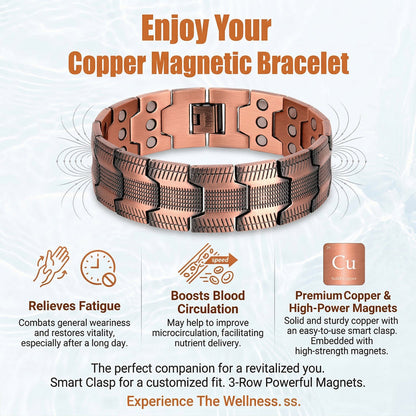 Pure Copper Magnetic Bracelet – Relieve Pain & Boost Circulation