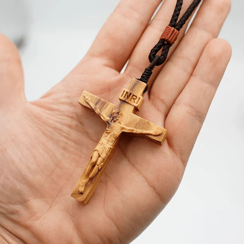✝️100% Handmade Jesus Cross Wooden Necklace(Handmade)