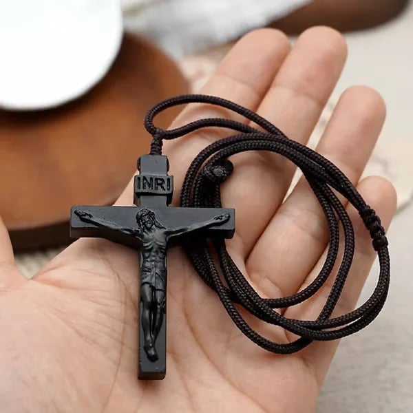 ✝️100% Handmade Jesus Cross Wooden Necklace(Handmade)