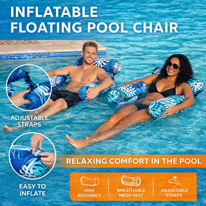 🏊 Last Day Special Price !💺 Inflatable Floating Pool Chair – Comfortable, Stable & Perfect for Relaxing on the Water 🌊