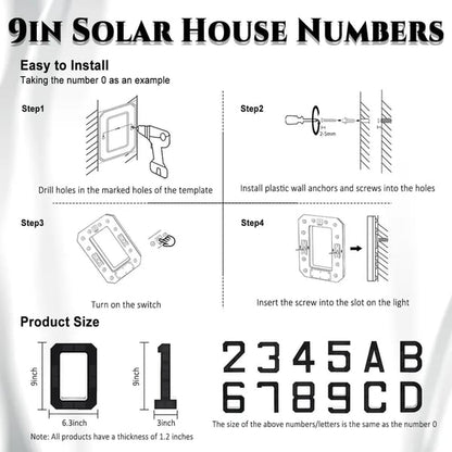 Wireless Solar Powered Lighted House Numbers – No Wires, No Installation Needed!