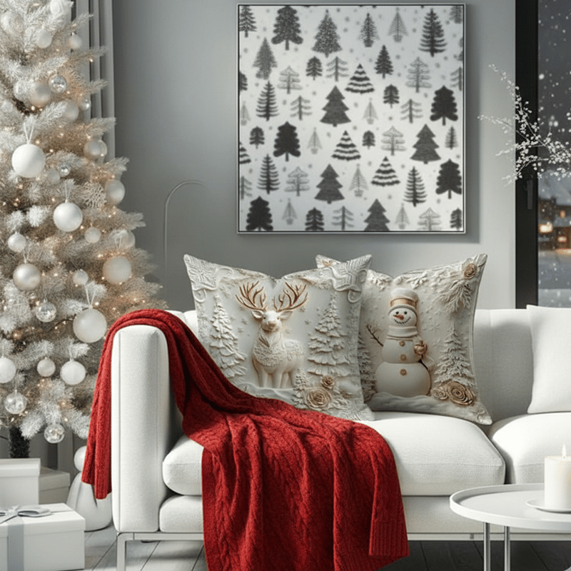 🎅🎁 Festive Christmas Cushion Cover