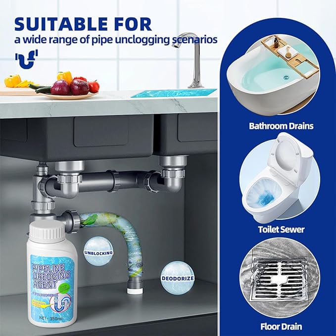 ⏰Limited Time Sale - 49% OFF🔥Powerful Pipe Dredging Agent for Kitchen and Toilet Pipelines