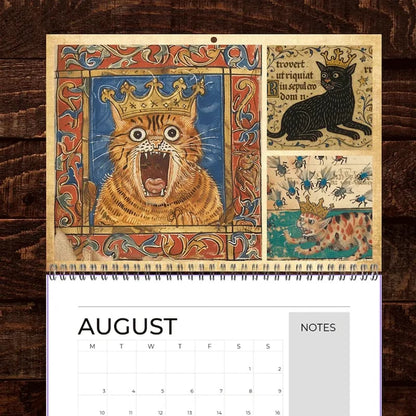 🔥Early Christmas Sale 50% OFF - 🐱🗓️Medieval Cats with Crowns Calendar 2026