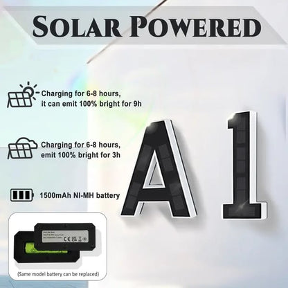 Wireless Solar Powered Lighted House Numbers – No Wires, No Installation Needed!