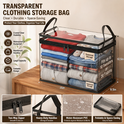 📦Clear Heavy-Duty Storage Bag –Tidy Your Home in Minutes With This Clear Storage Bag