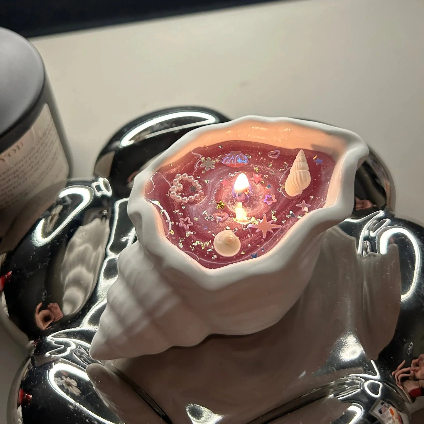 Starlit Ocean Seashell Aromatherapy Scented Candle Purple 2