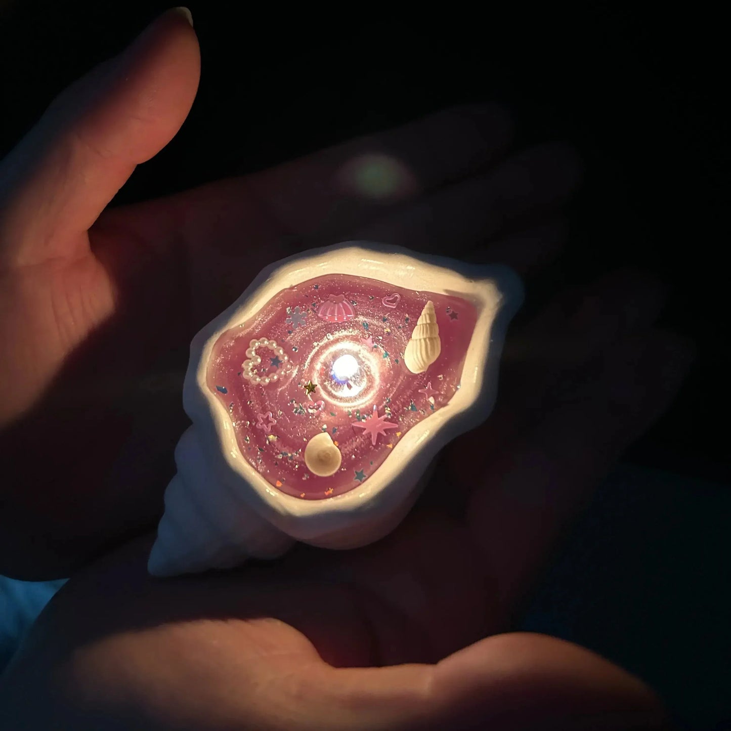 Starlit Ocean Seashell Aromatherapy Scented Candle Purple 4