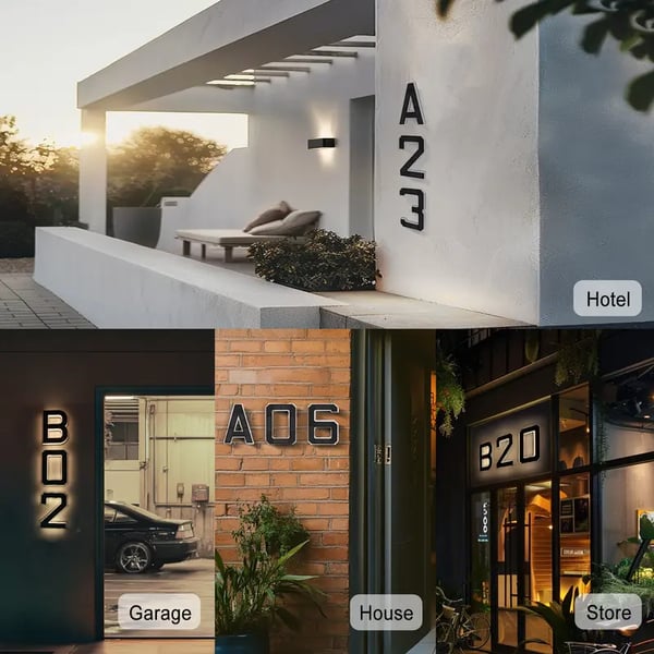Wireless Solar Powered Lighted House Numbers – No Wires, No Installation Needed!