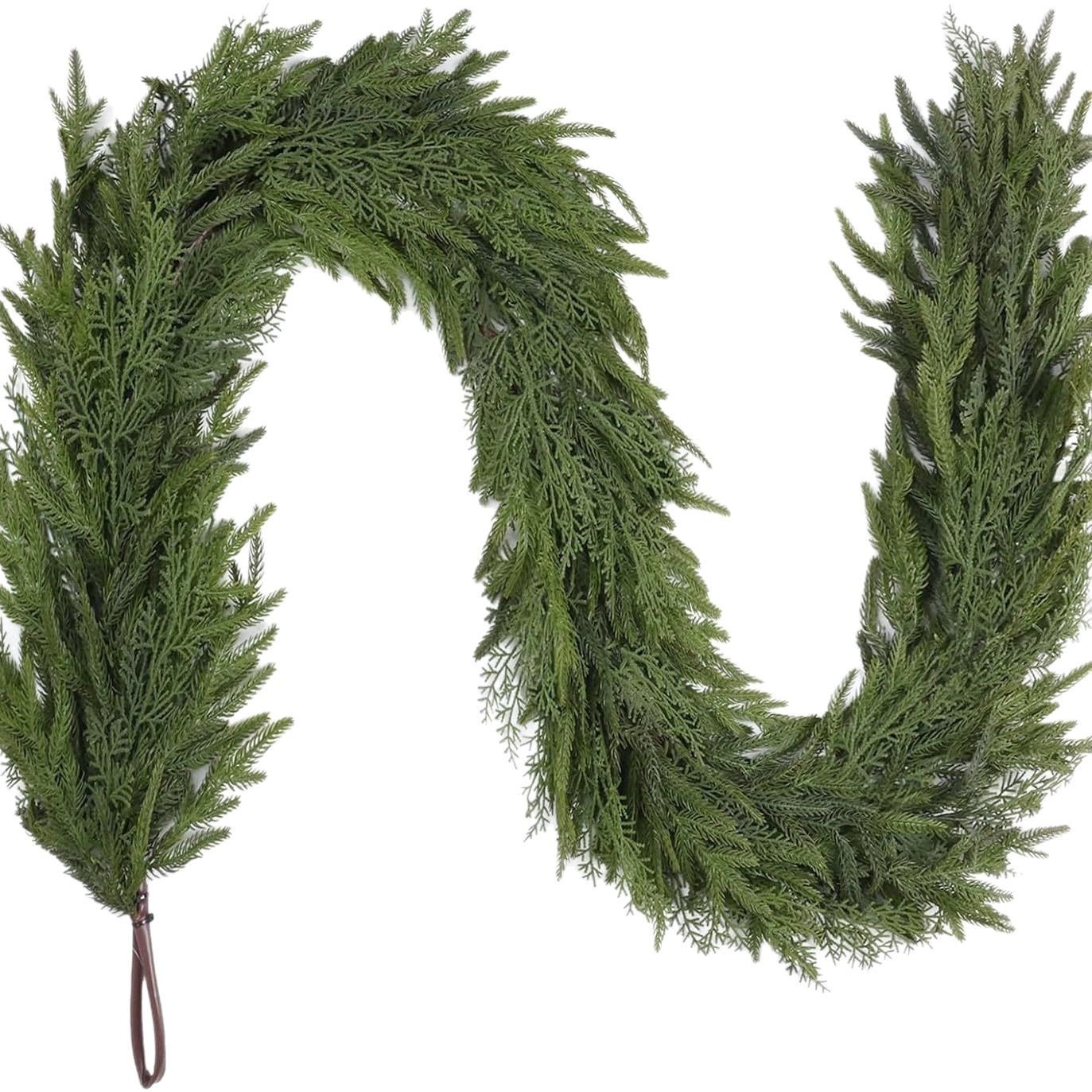 🎅⛄2025 Christmas Artificial Cypress Leaf Vine Wreath🎄(1.8m)