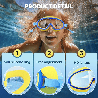 🔥Last Day Promotion 49% OFF-🔥HD children's large frame waterproof and anti-fog swimming goggles
