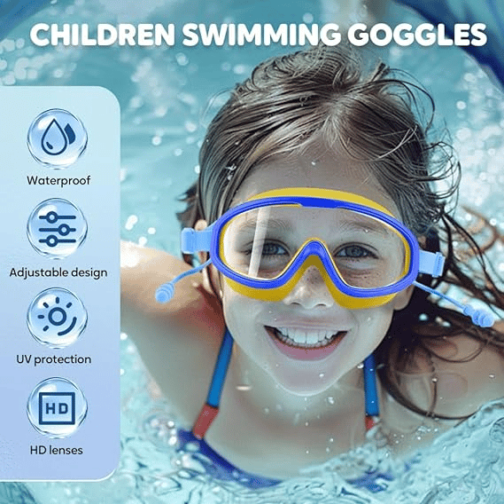 🔥Last Day Promotion 49% OFF-🔥HD children's large frame waterproof and anti-fog swimming goggles