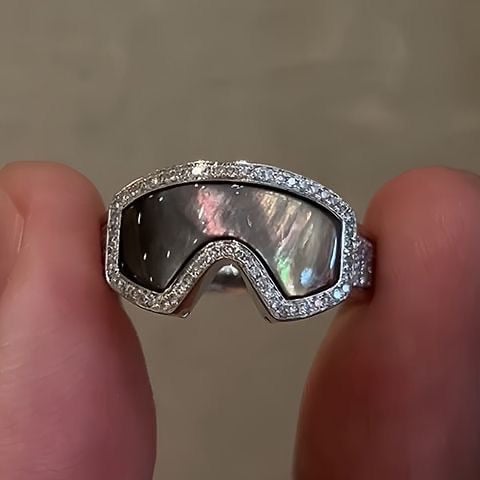 🔥Last Day 49% OFF - ✨Ski Goggle Shaped Adjustable Ring - Unique Winter Sports Jewelry for Ski Enthusiasts