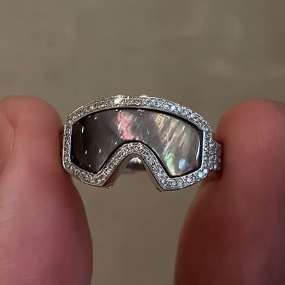 🔥Last Day 49% OFF - ✨Ski Goggle Shaped Adjustable Ring - Unique Winter Sports Jewelry for Ski Enthusiasts