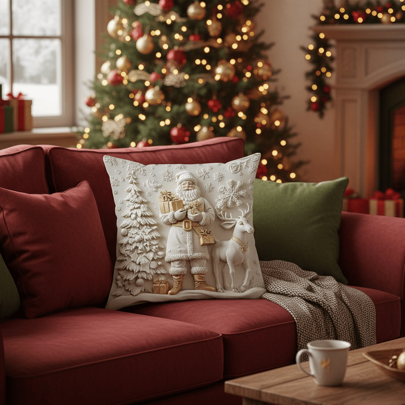 🎅🎁 Festive Christmas Cushion Cover