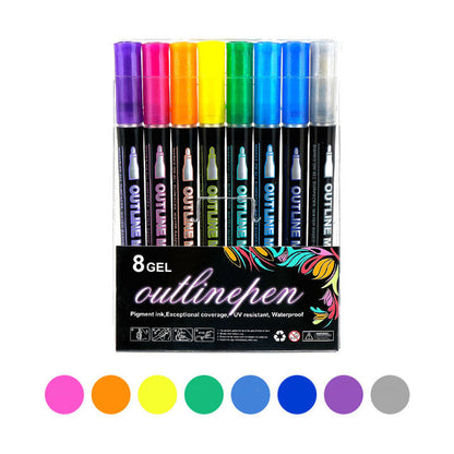 🎨Dreamy Sparkle Dual-Line Contour Pen