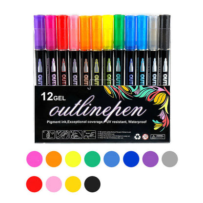 🎨Dreamy Sparkle Dual-Line Contour Pen